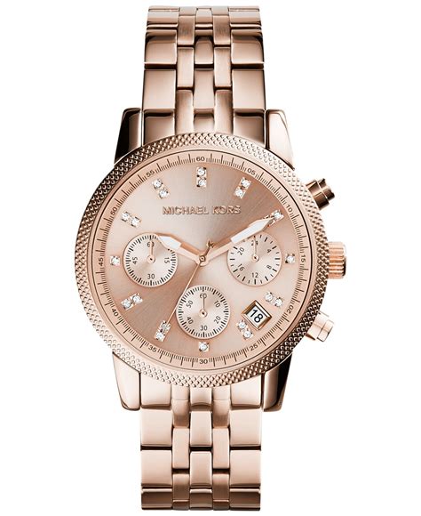 michael kors women's chronograph ritz stainless steel bracelet watch 37mm|Michael Kors Women's Chronograph Ritz Two.